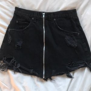 LF zip up skirt size 27 black